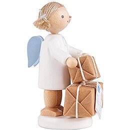 Flax Haired Angel with Christmas Gifts - 5 cm / 2 inch